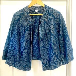 Vintage denim jacquard print jacket